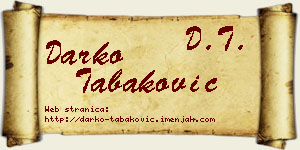 Darko Tabaković vizit kartica